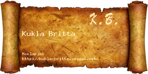 Kukla Britta névjegykártya